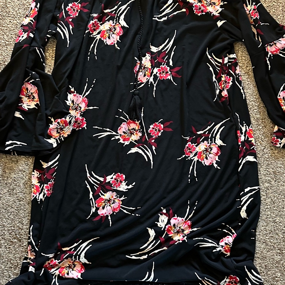 Floral Black Dress